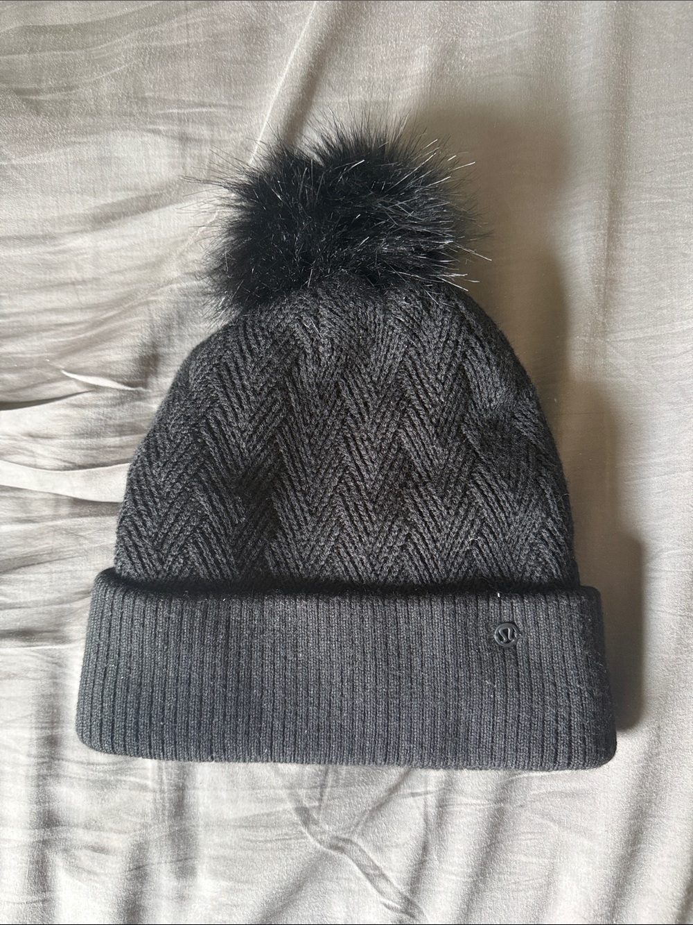lululemon athletica Black Knit Pom Beanie